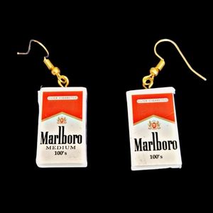 🚬 Marlboro Cigarette Earrings